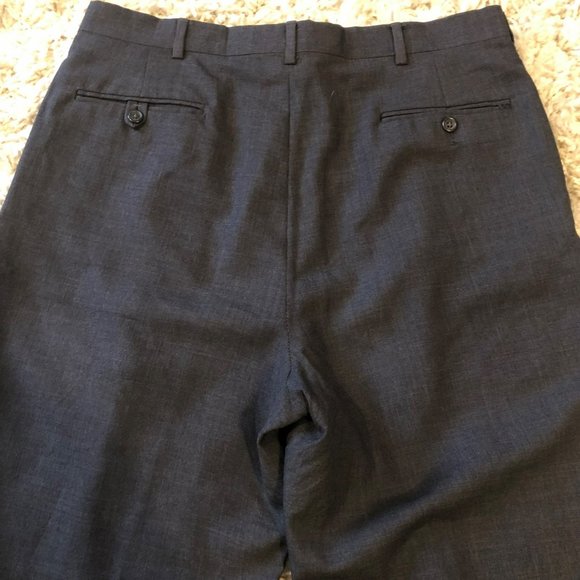 Polo by Ralph Lauren Dark Grey Pleated Pants Sz 34x38 Suspender Buttons - Picture 7 of 9